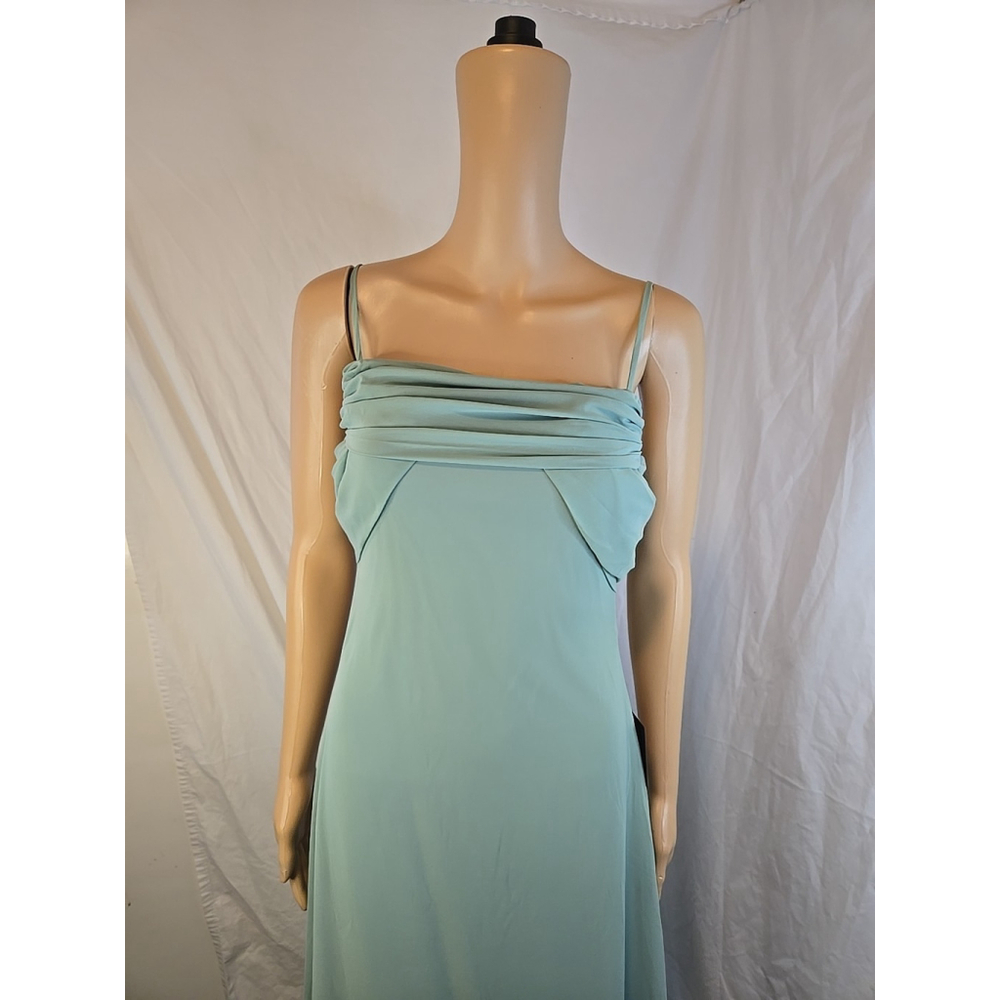 Lulus Jelena XS Pleated Bodice Maxi Dress Sage A Line Wedding Guest Formal - Picture 7 of 10